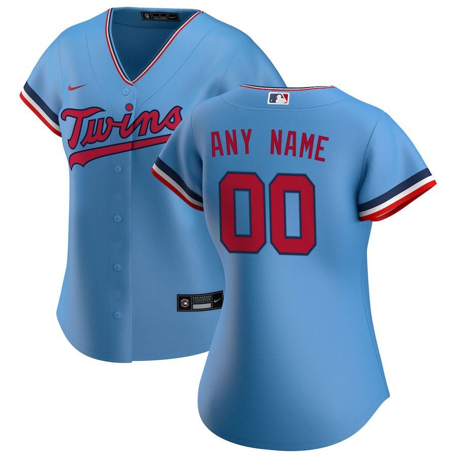 Womens Minnesota Twins Nike Blue Alternate Replica Custom MLB Jerseys->customized mlb jersey->Custom Jersey